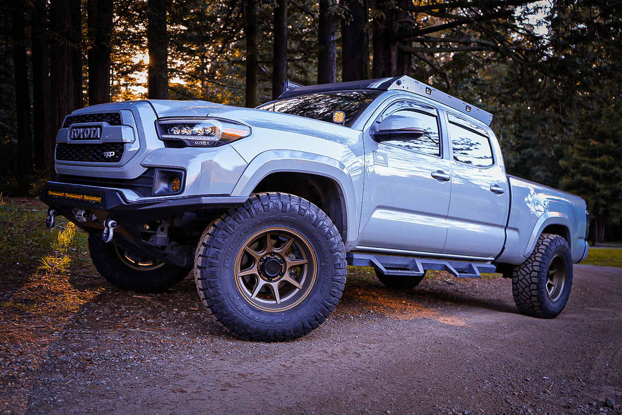 Long Bed Cement 3rd Gen Tacoma with Bronze T8 Falcon Off-Road Wheels