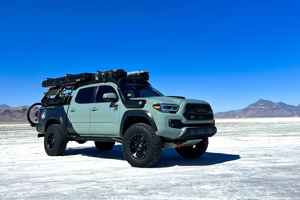 Lunar Rock TRD Pro Tacoma with ICON Alloys Rebound Wheels