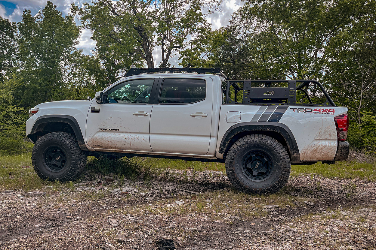 Super White Tacoma with Black Rhino Banton wheels 