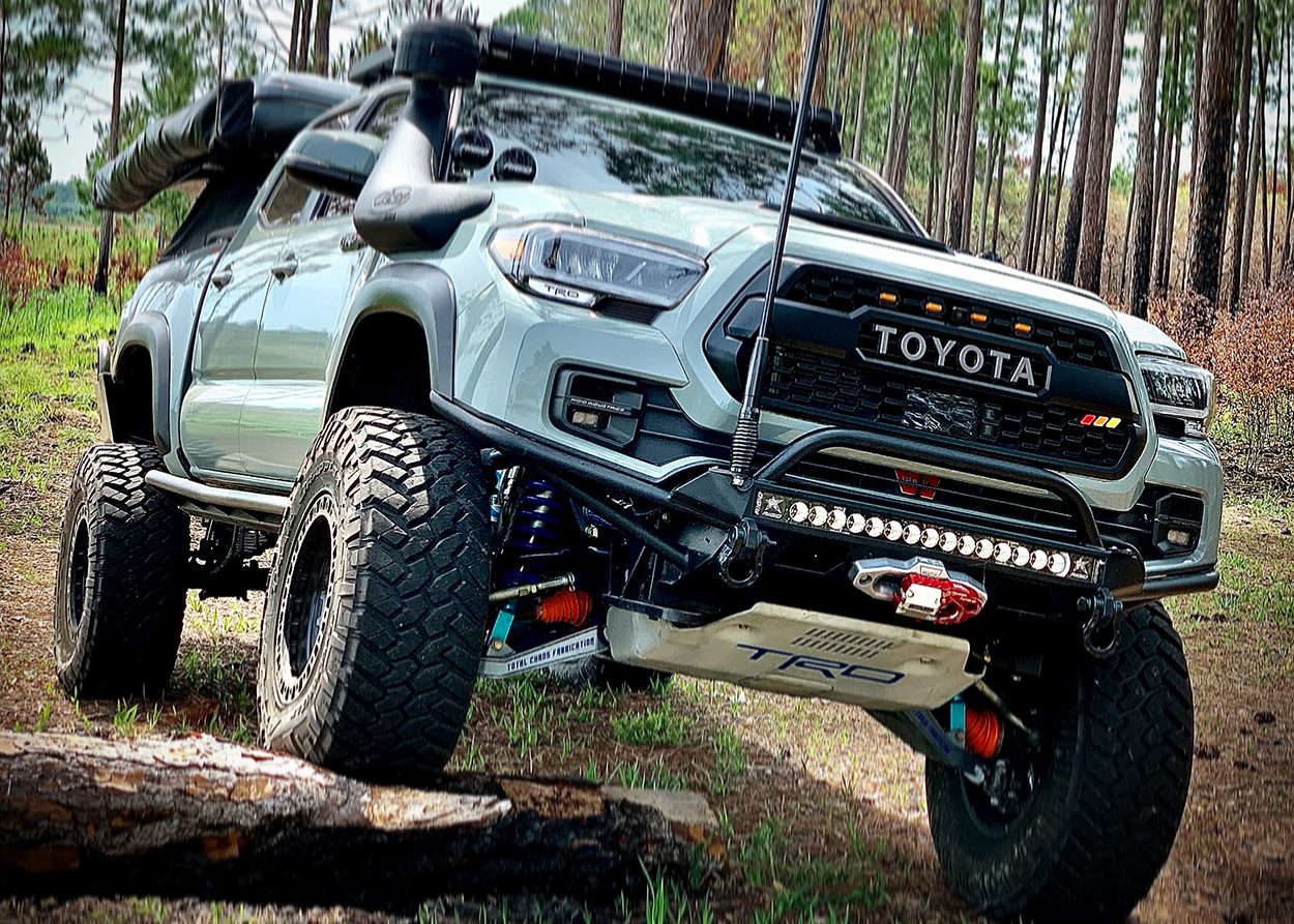 Lunar Rock Tacoma with Total Chaos Long Travel Suspension