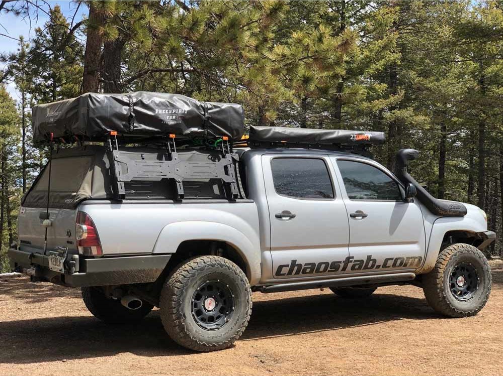 UpTop Overland TRUSS Bed Rack on Silver 2nd Gen Toyota Tacoma