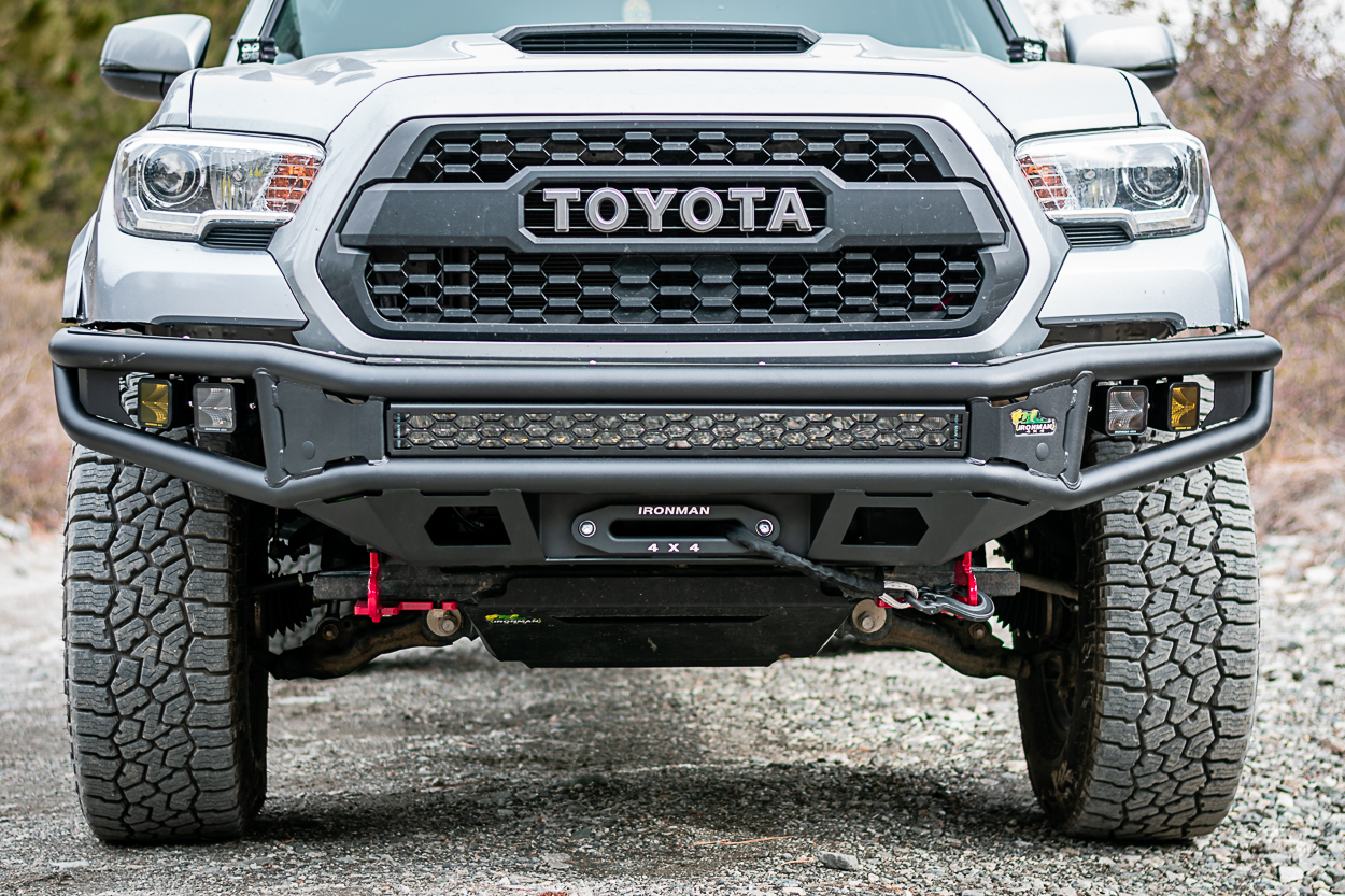 Ironman 4x4 Monster Winch with Synthetic Rope Installed on Raid Series Front Bumper for 3rd Gen (2016+) Tacoma