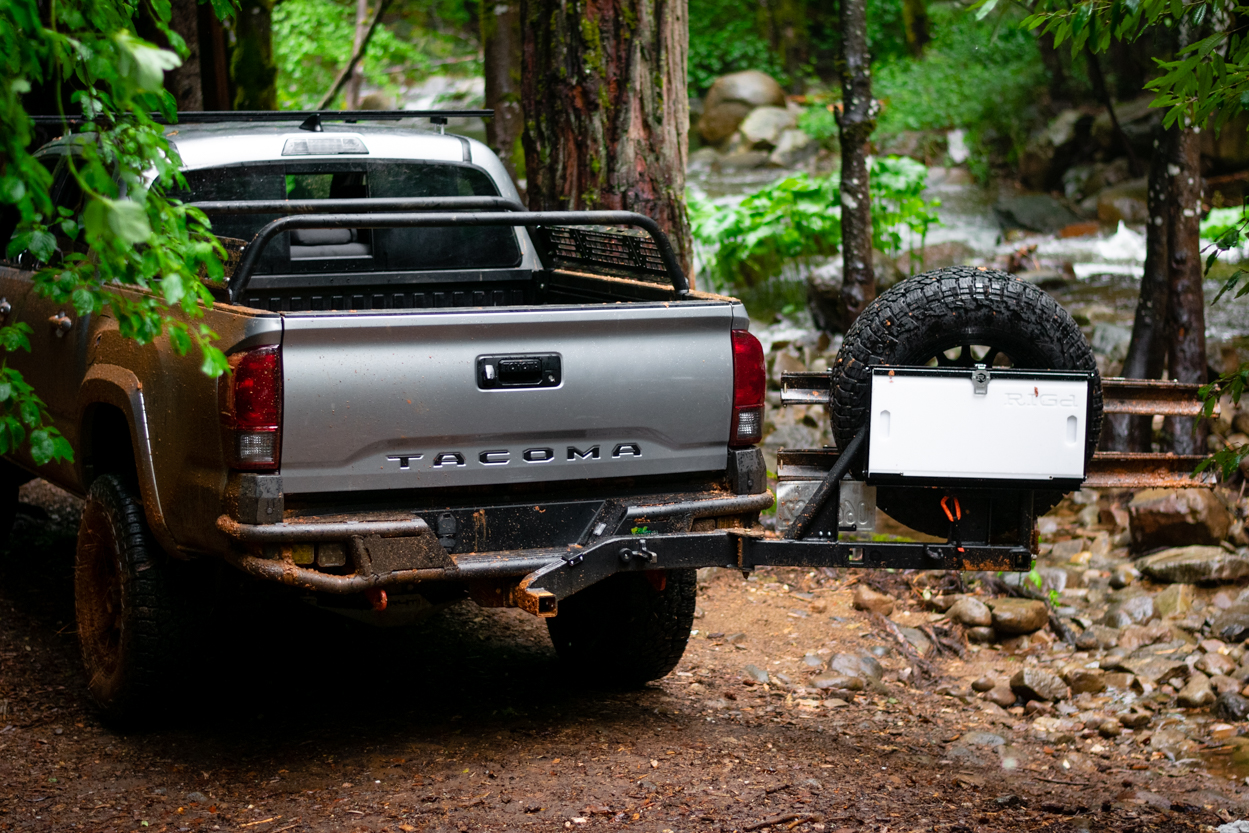 RIGd Supply Spare Tire Swingout On 3rd Gen (2016+) Tacoma Overland Build With Bike Rack