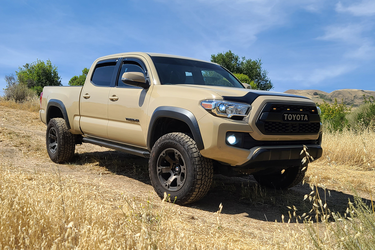 Quicksand 3rd Gen Tacoma with Black Wheels & Cooper All-Terrain Tires