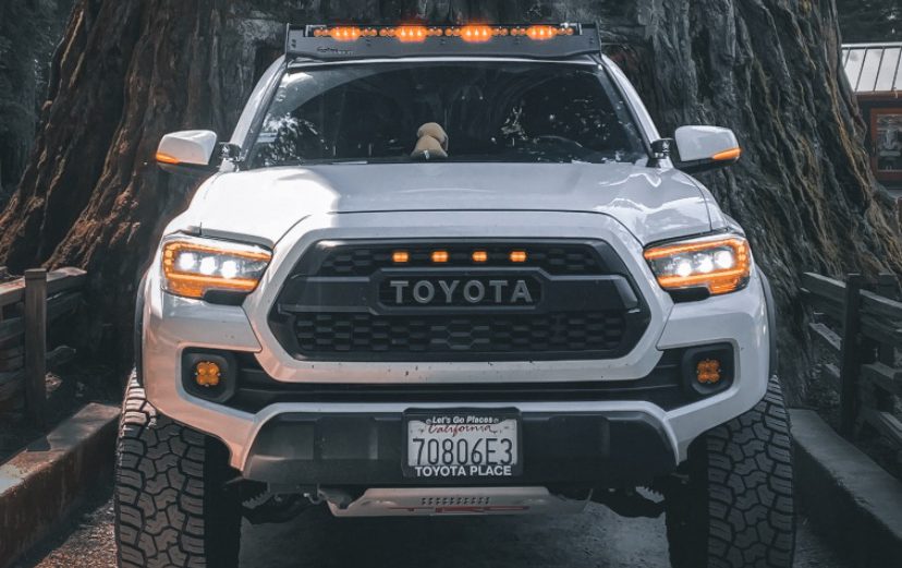 Baja Designs Squadron R-Sport Fog Pocket Kit On Toyota Tacoma With Raptor Lights