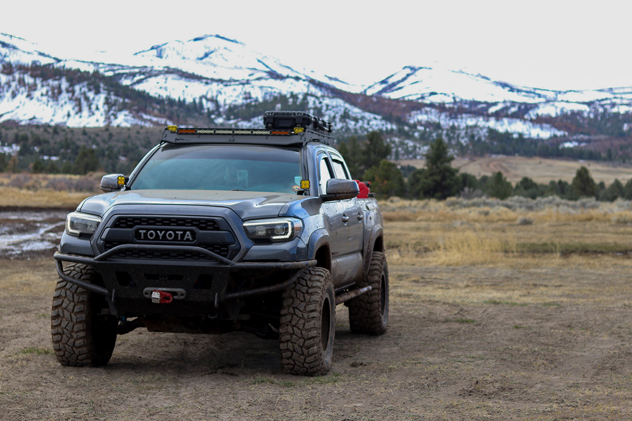 Magnetic Grey Metallic 3rd Gen Tacoma with High Clearance Front Tube Bumper