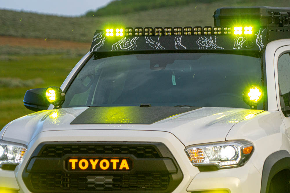 3rd Gen Tacoma with AL Offroad Roof Rack & Vision X Off-Road Yellow/Amber LED Lights