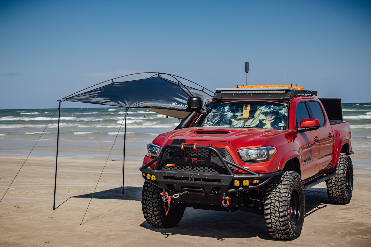 Moon Fabrications MoonShade Portable Awning Mounted On 3rd Gen Toyota Tacoma