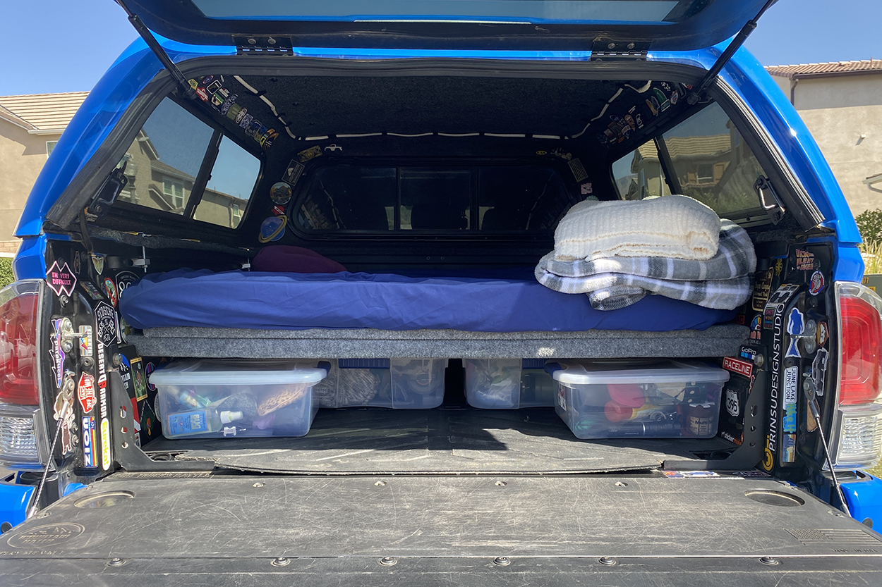 Toyota Tacoma With Camper Shell & Bed Sleeping Platform