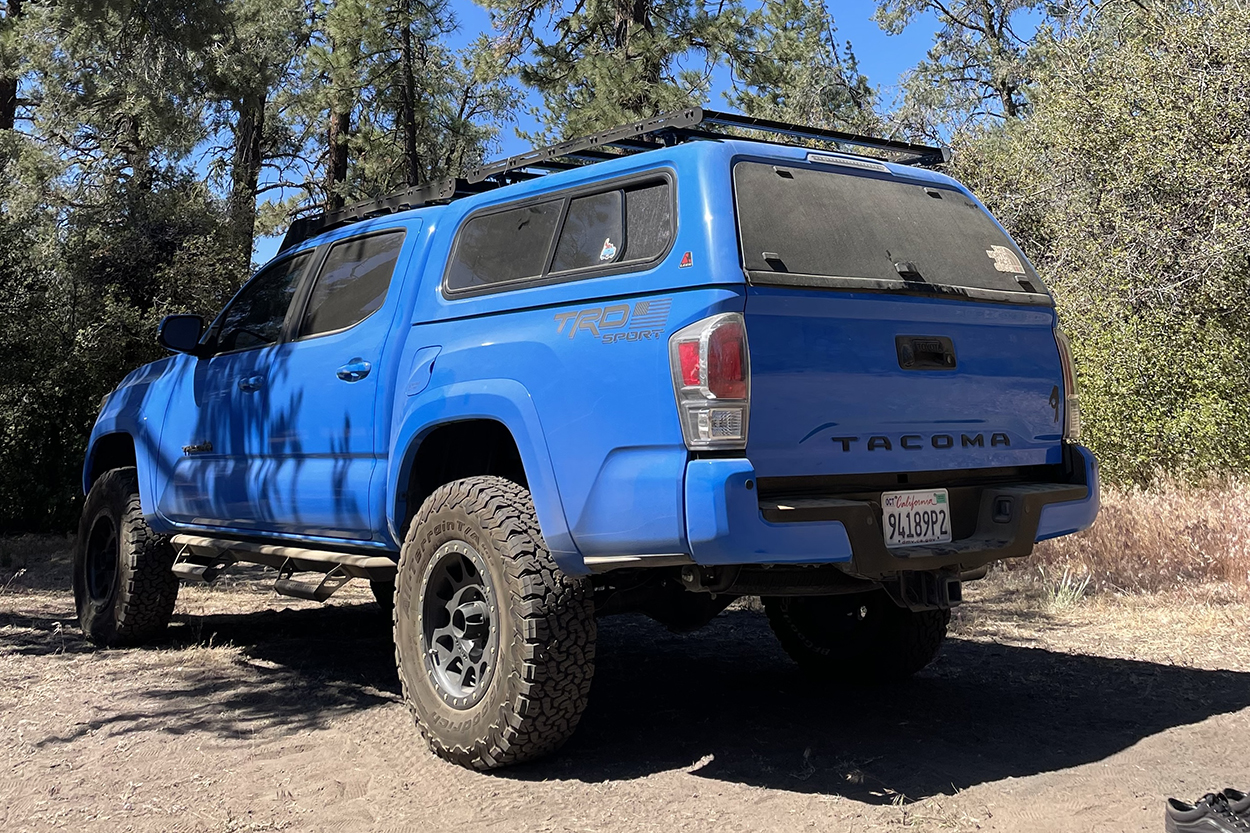 LEER Camper Shell With Prinsu Roof Rack On 3rd Gen Tacoma