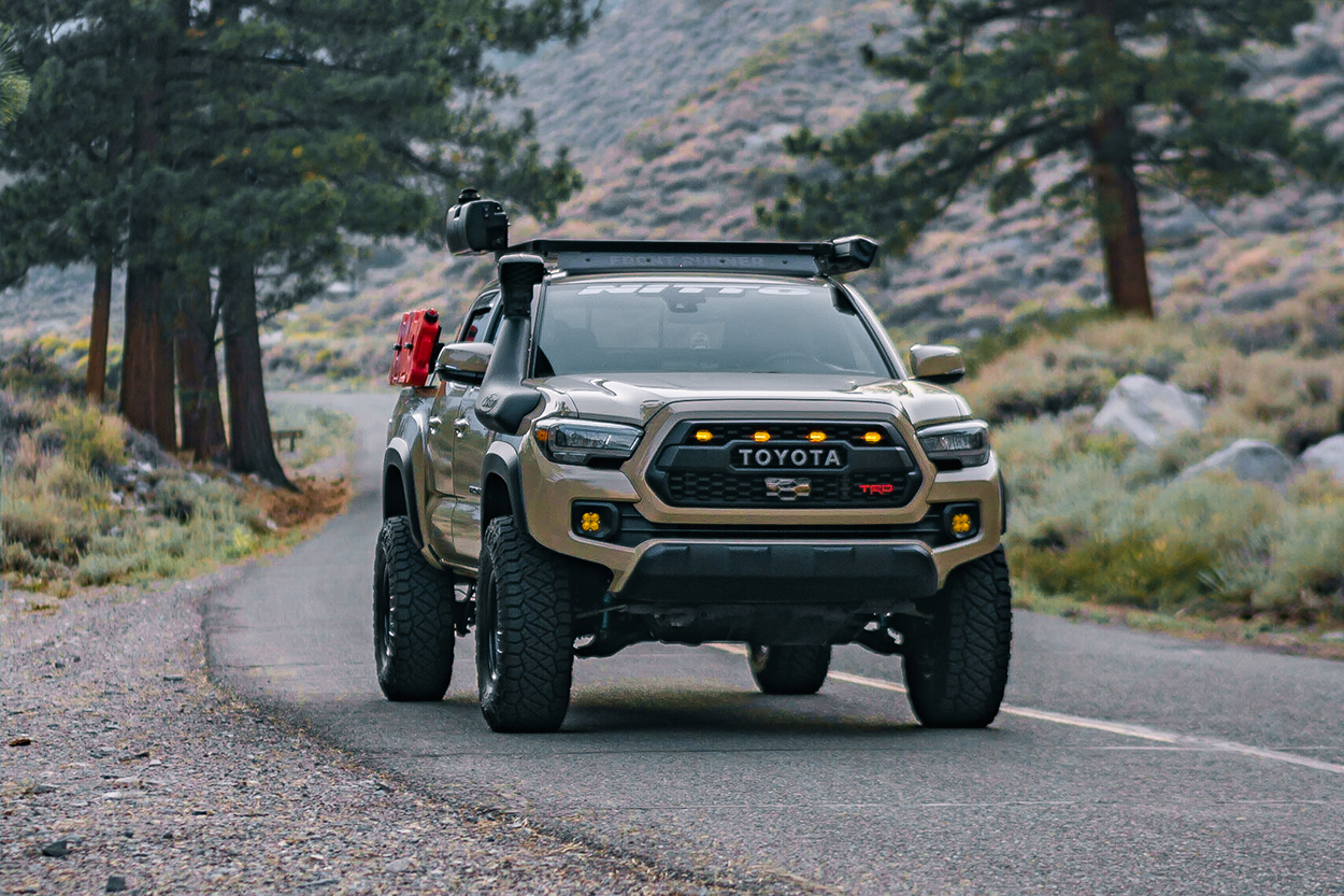 Quicksand 3rd Gen Tacoma With AlphaRex TRD Pro Style Headlights & Snorkel