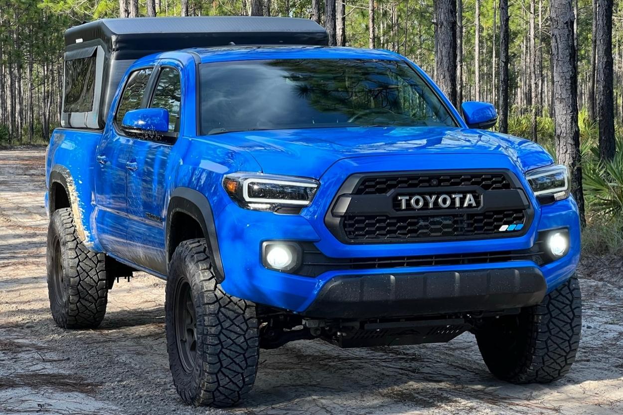 Voodoo Blue 3rd Gen Tacoma Tacoma With LFD Off-Road Front Skid Plate