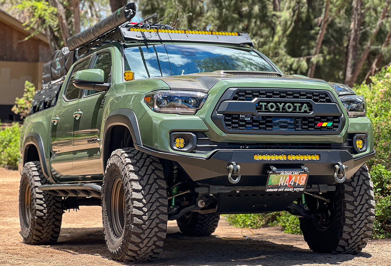 Army Green TRD OR Tacoma with Southern Style Slimline Full Plate Bumper