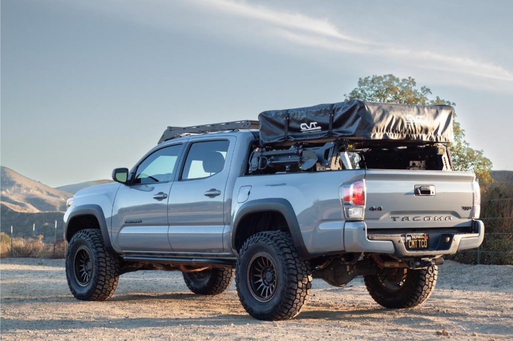 3rd Gen Tacoma With Mid-Height Bed Rack & CVT Softshell RTT