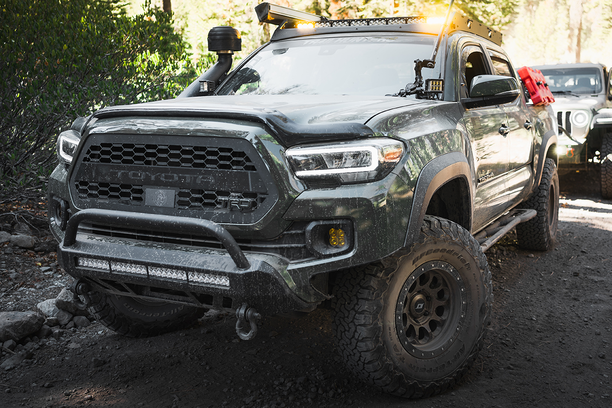 3rd Gen Tacoma With Cali Raised LED Front Bumper & Hood Deflector