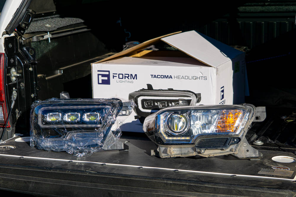 OEM Halogen Tacoma Headlights Vs. New Form Lighting LED Headlights