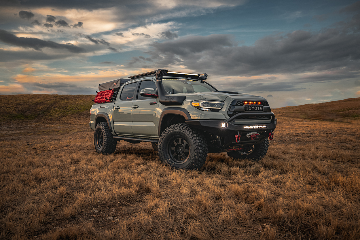 Lunar Rock 3rd Gen Tacoma TRD Pro with Black Method Wheels & RCI Skid Plates