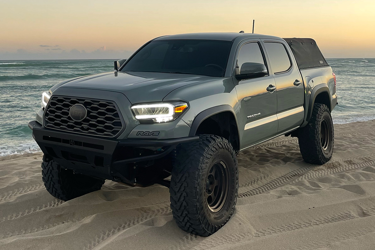 Lunar Rock 3rd Gen Tacoma with Softopper & C4 Front Bumper Without Hoops