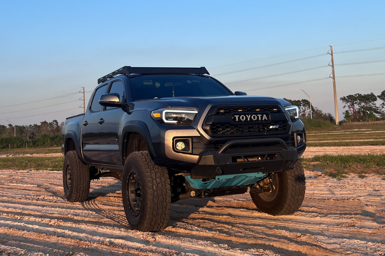 TRD Off-road Tacoma with Blue Skid Plate