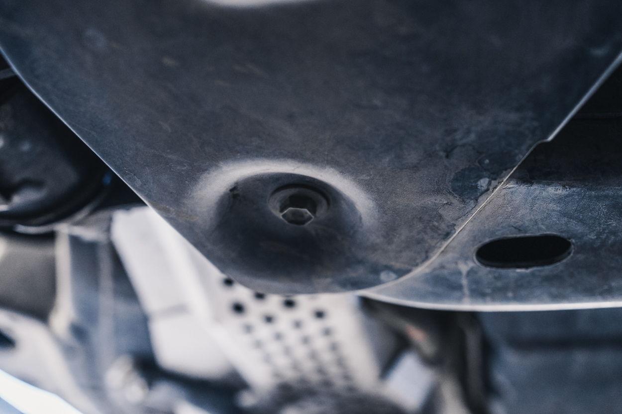 final rear bolt to the oem skid plate