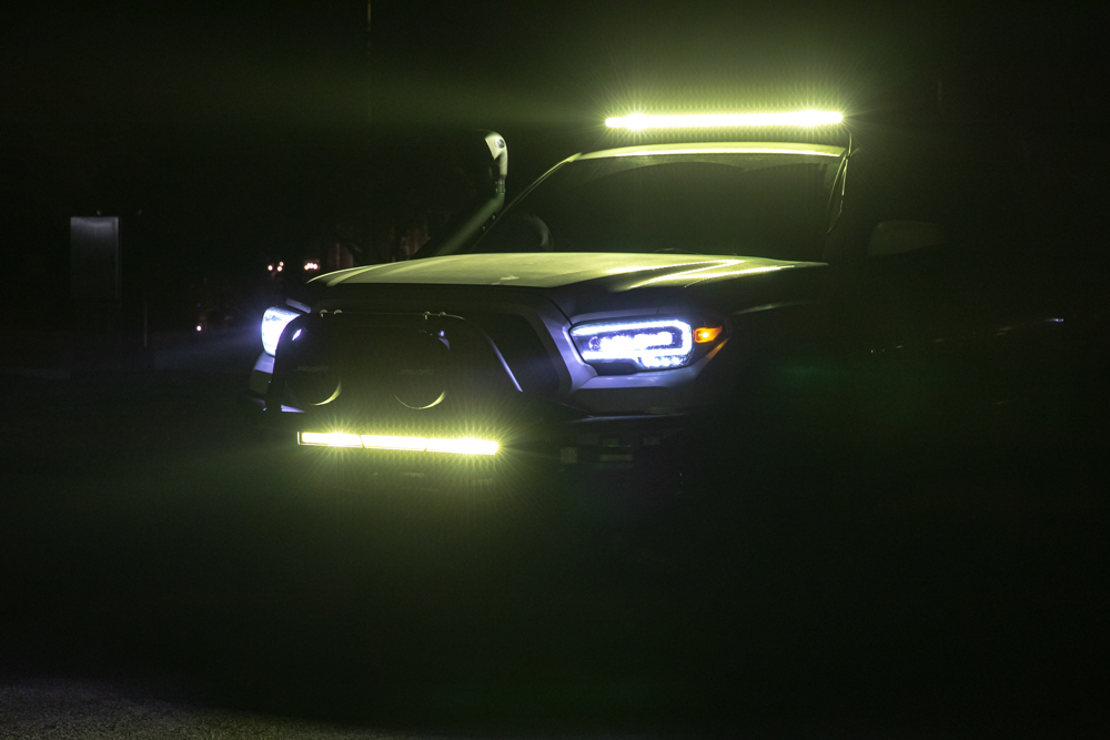 3rd Gen Tacoma With AlphaRex Headlights & Lightforce Nightfall 30" & 40" LED Bars