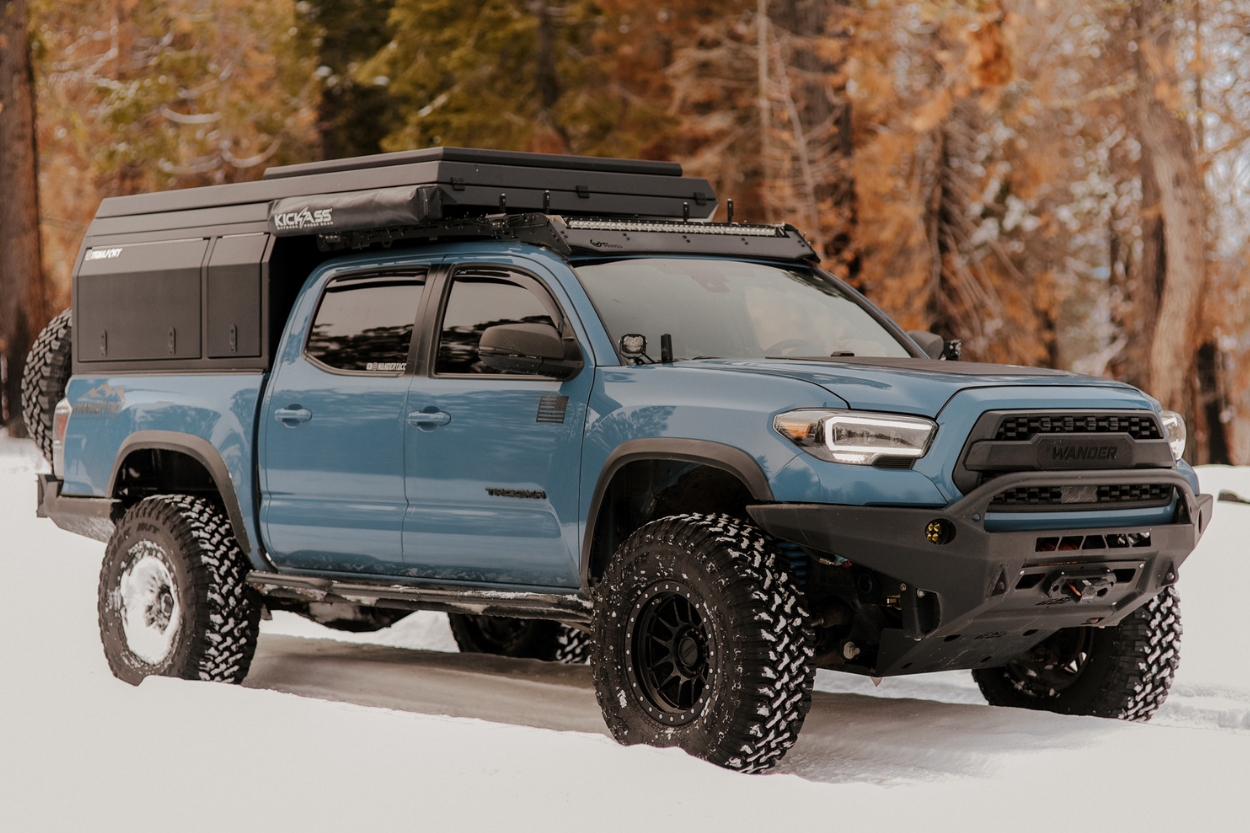 Cavalry Blue Toyota Tacomas | Trailfort Overland Camper