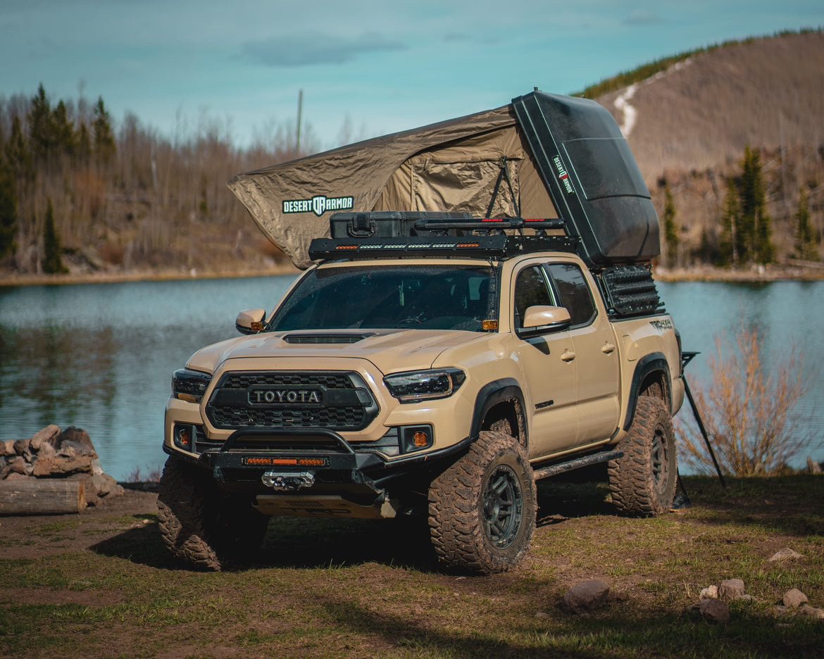 Quicksand Tacoma Overland Build With TRD Pro Grille & Desert Armor RTT