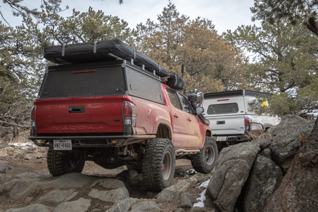 Go Fast Campers Off-Road Friendly Platform Topper With Roof Rack Crossbars & Superlite RTT on 3rd Gen Tacoma