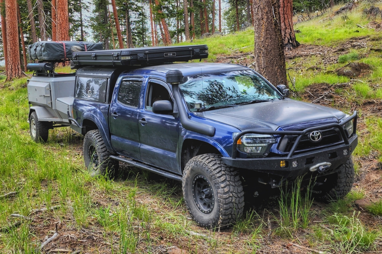 2nd Gen Tacoma with Coastal Off Road Extreme Clearance Steel Plate Bumper w/ Full Hoops