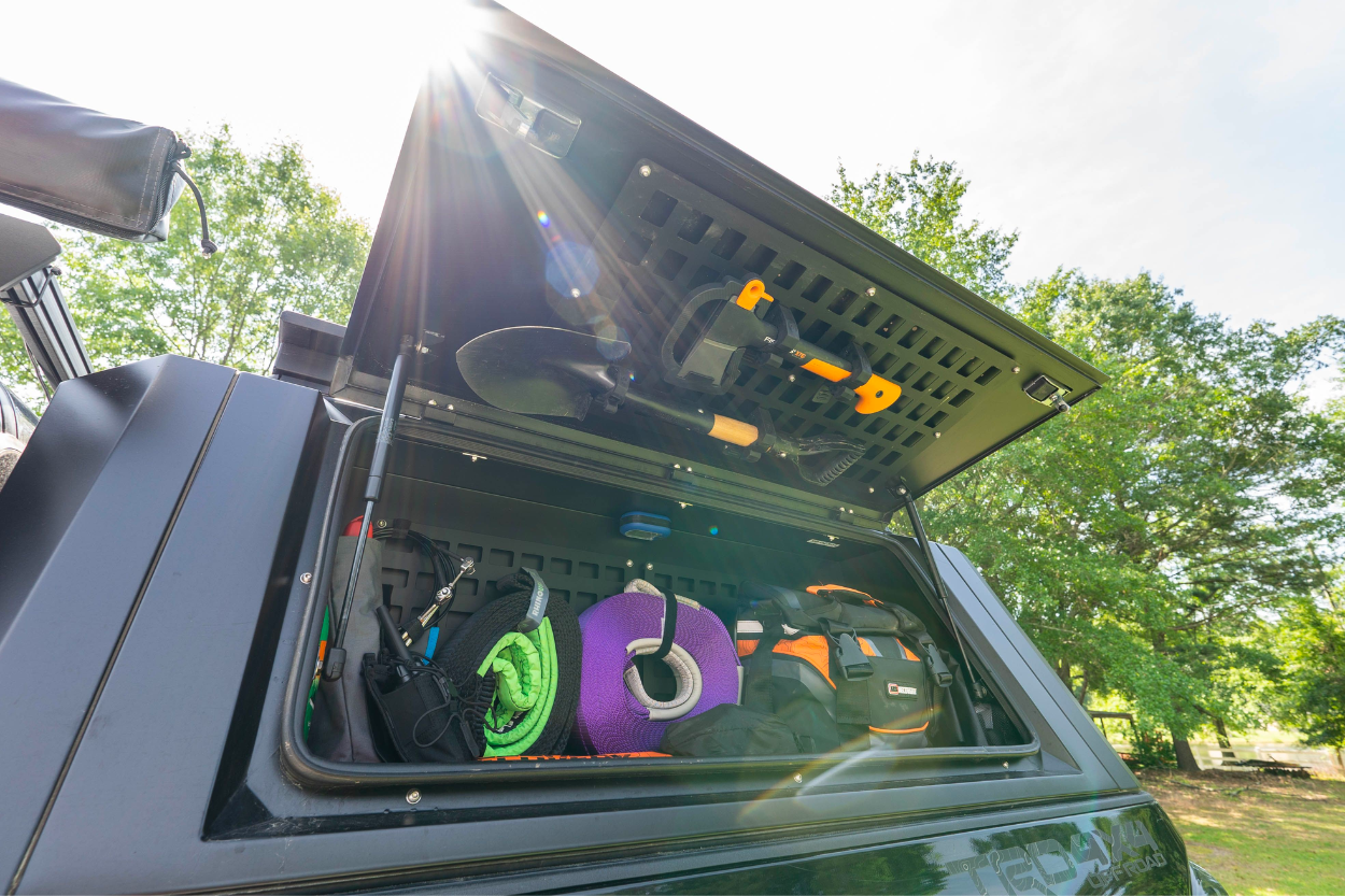 3rd Gen Tacoma with SmartCap EVOa Adventure Truck Cap and Recovery Gear