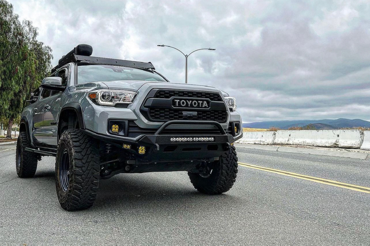 Lifted Cement 3rd Gen Tacoma with Baja Designs S8 20" Light Bar