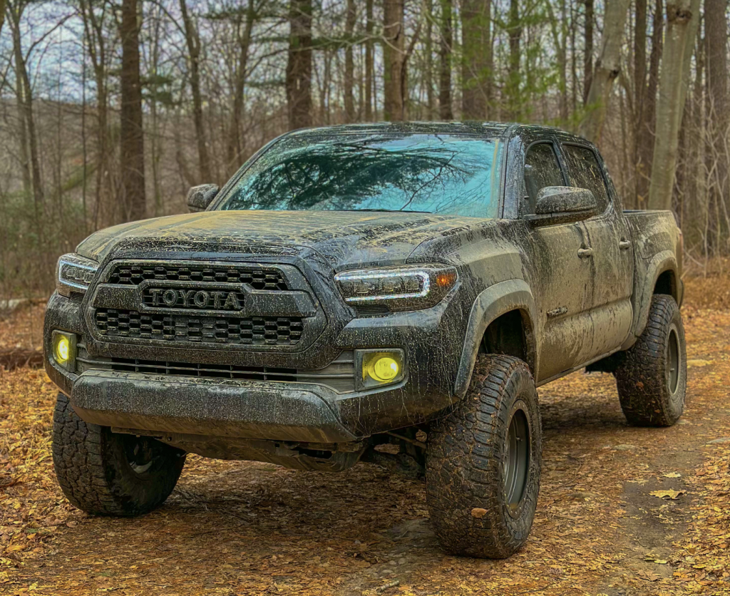 Lifted 3rd Gen Tacoma Covered In Mud From Off-Road Trail