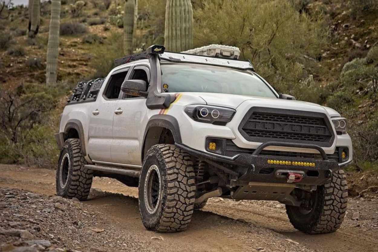 Lifted Super White 3rd Gen Tacoma Off-Road Build - Skid Plate Setups