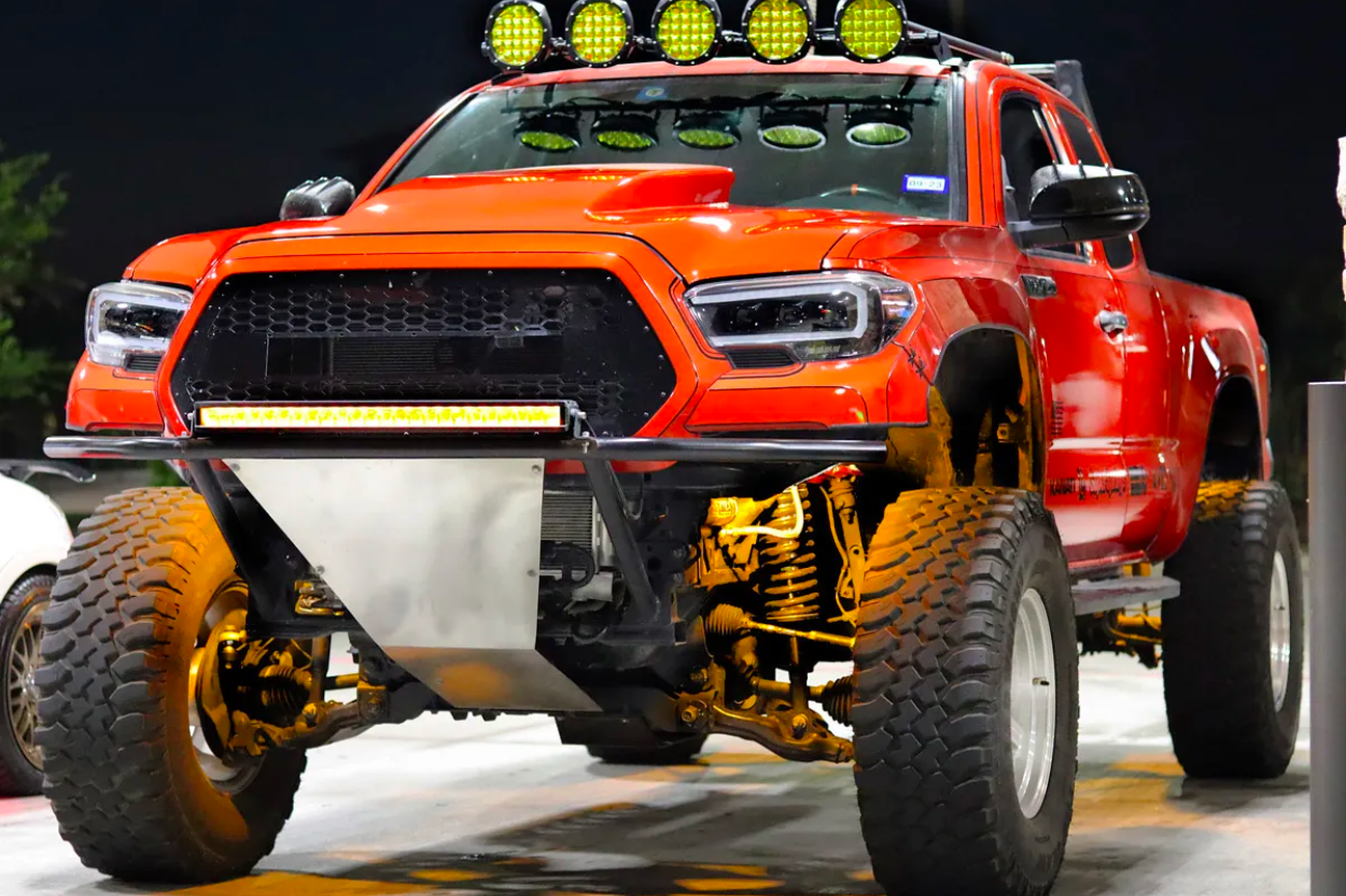 Prerunner 3rd Gen Tacoma with Amber KC HiLiTES Cyclone V2 Flood LED Light 