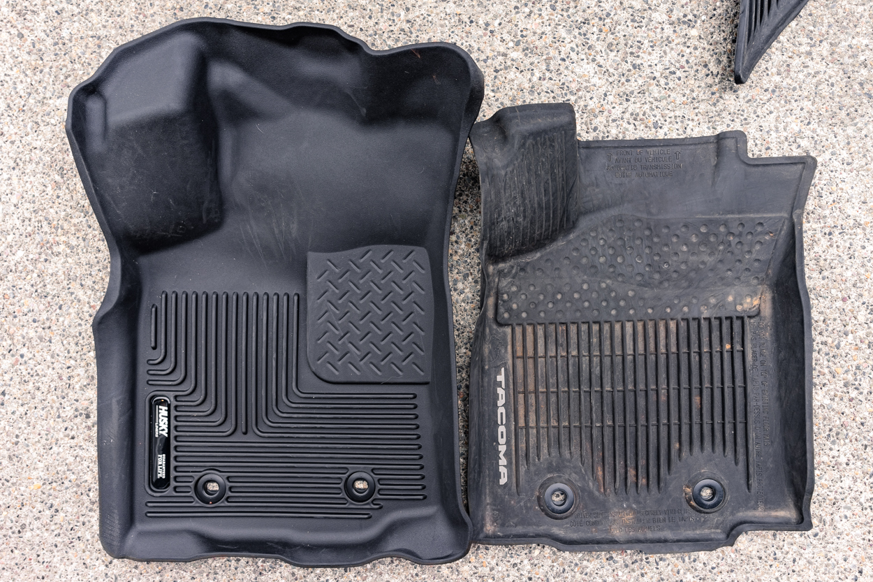 Driver Side OEM Foor Mat Vs. Husky Liners For 3rd Gen Tacoma