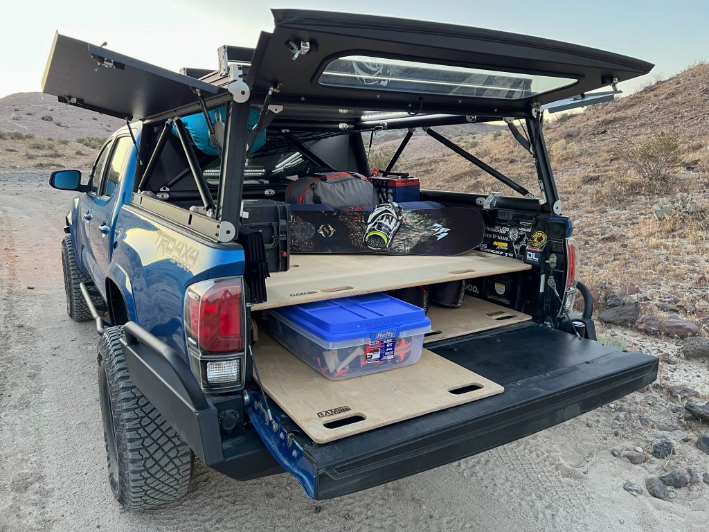 GFC Platform Topper + BamBeds Sleeping Platform & Bed Slider Storage In 3rd Gen Tacoma