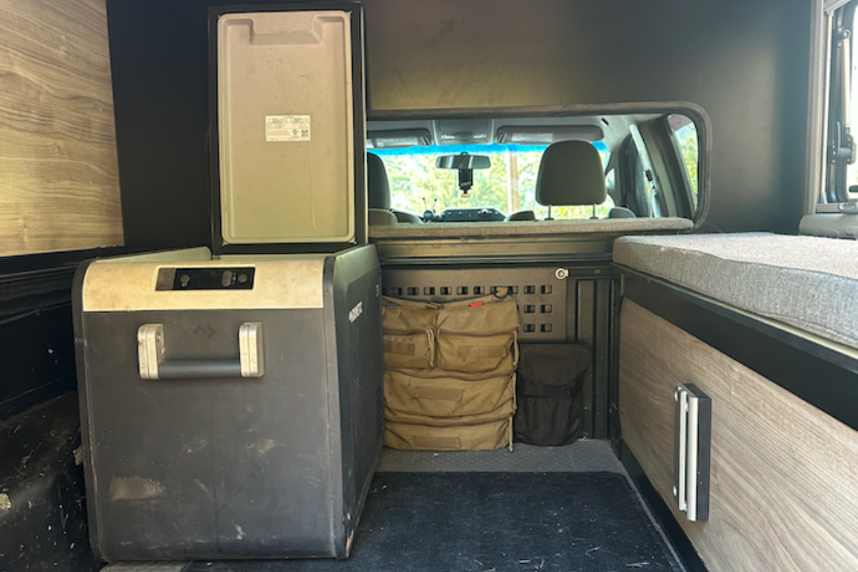 Dometic CFX3 45 Mounted In Hower Built Tacoma Truck Camper