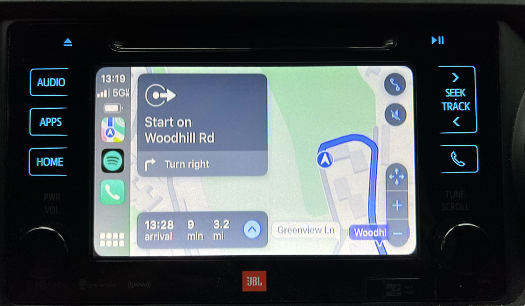 Apple Maps on a 2019 Tacoma Infotainment System with JBL Speakers