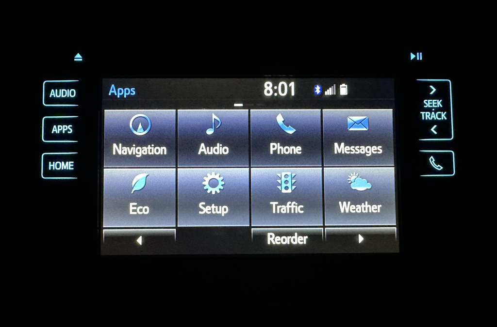 Toyota Entune Infotainment System on the Apps page