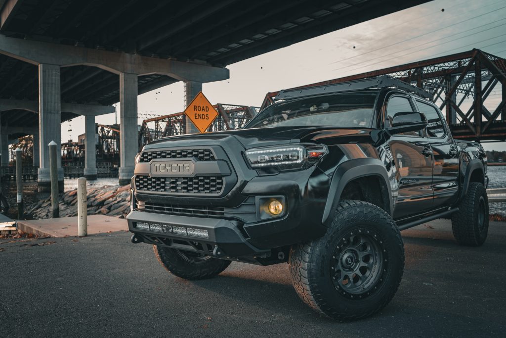 2019 Toyota Tacoma TRD Offroad with a Cali Raised Stealth Front Bumper without a bull bar