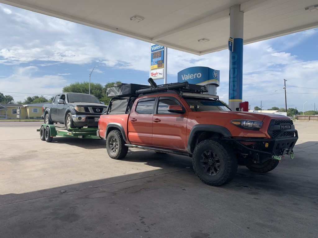 3rd Gen Toyota Tacoma Off Road Towing A Flatbed Trailer 