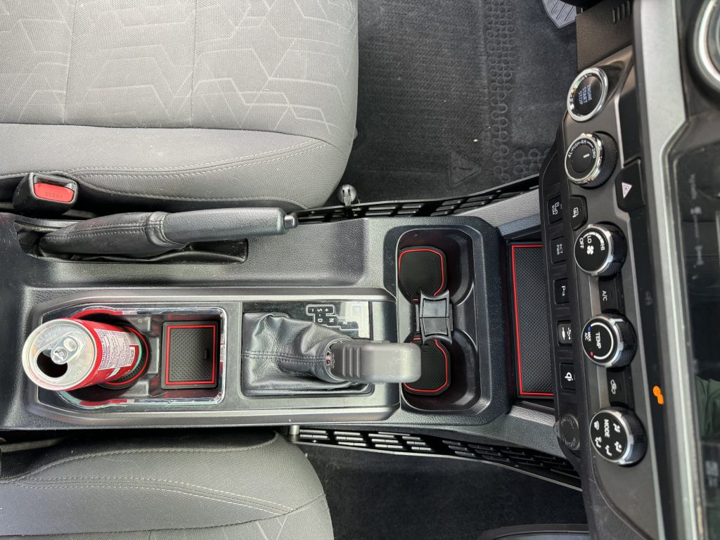 Cup holder, center console, and door liner mod for Tacoma