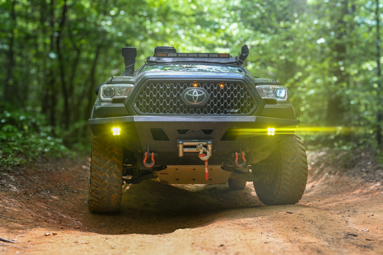 Amber LED Fog Lights On Tacoma Bumper