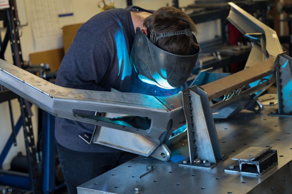 Derik From DRT Fabrication Welding A Bumper