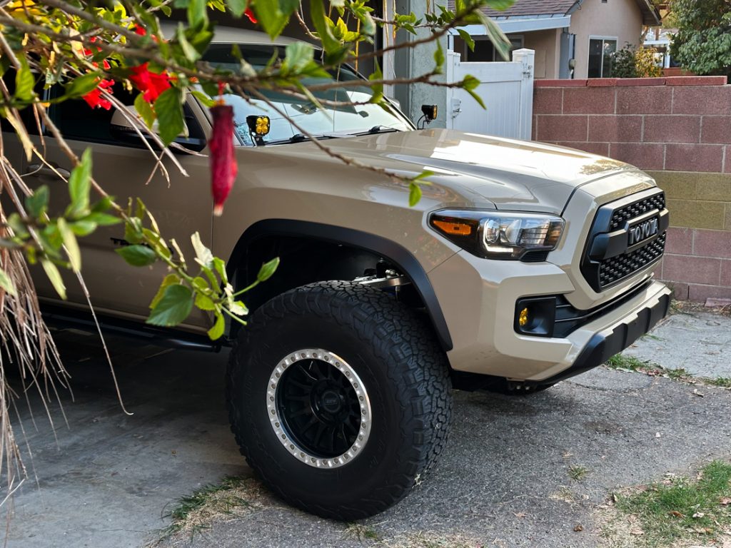 2017 tacoma parked outside garage with RRW Billet upper control arms