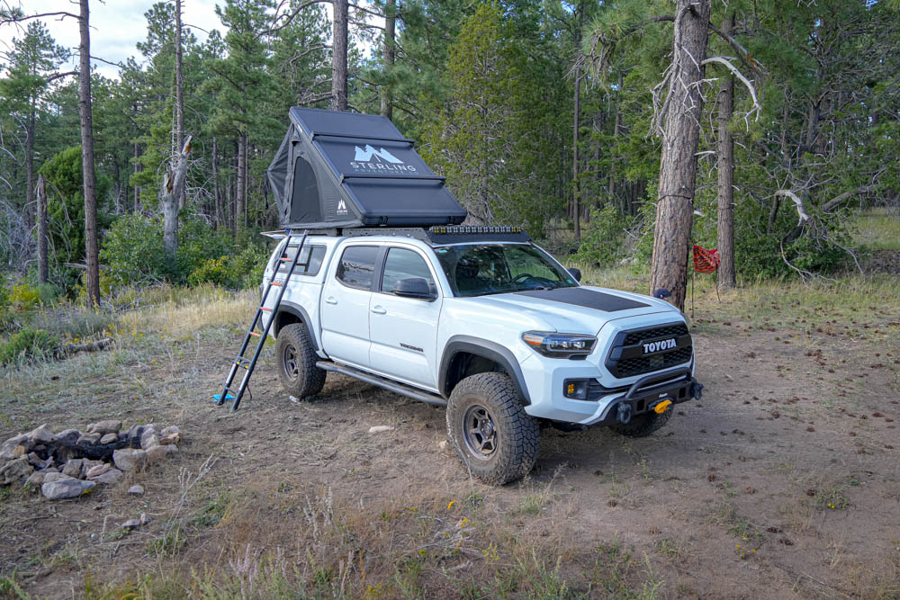 Lightweight Tent On Tacoma With Leer Truck Cap