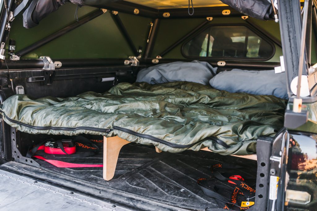 Truck Bed Sleeping Setup