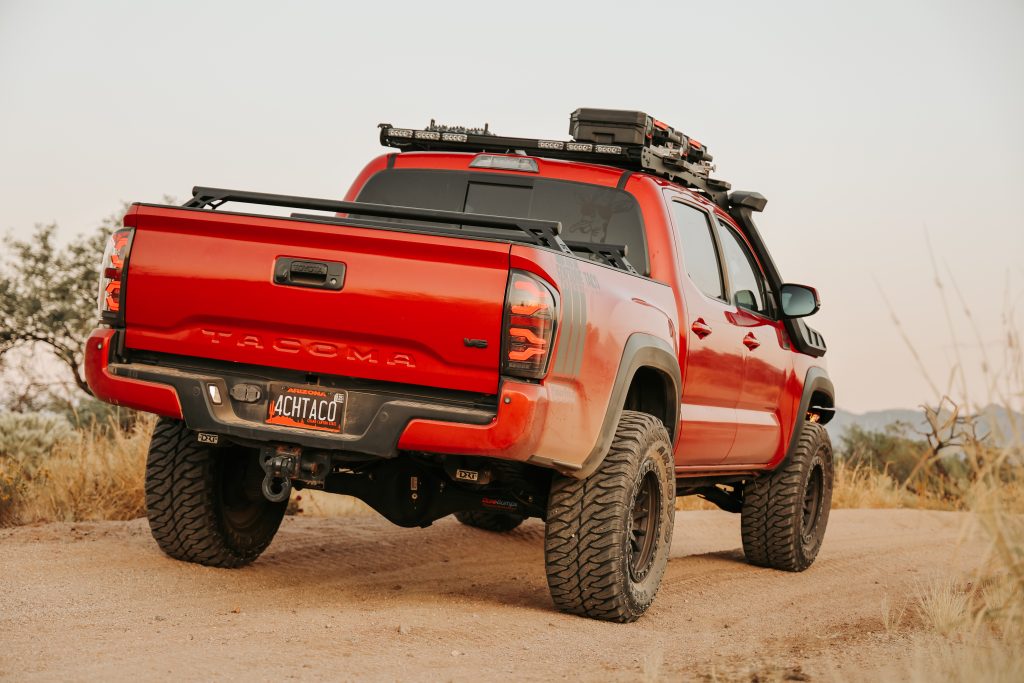 Lifted 3rd Gen Tacoma With Mud Terrains In Arizona Desert