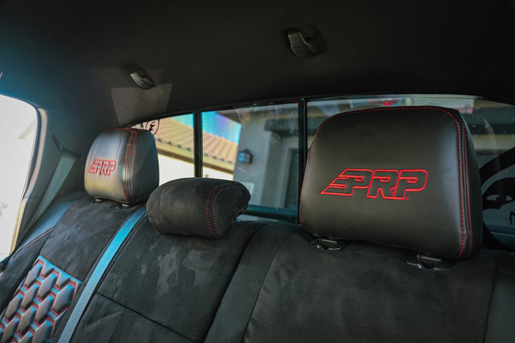 Black Suede PRP Seat Covers With Red Stitching