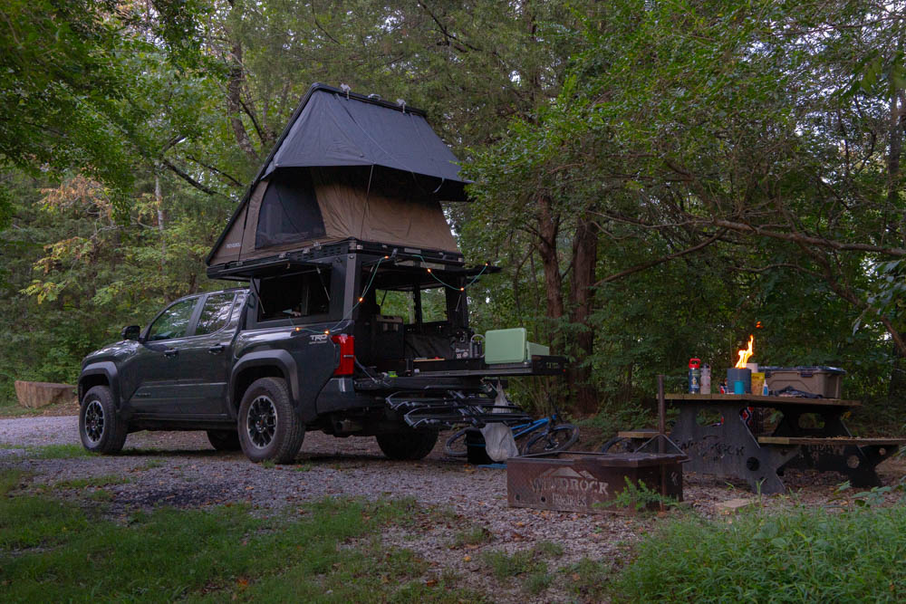 Truck Bed Camper At Campsite
